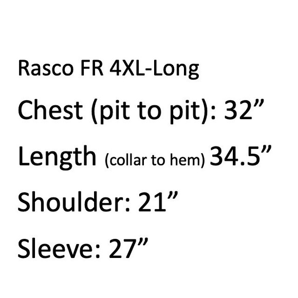 RASCO FR Flame Resistant Work Shirt 4XL Long Khaki Duck Two Tone Workwear - Picture 14 of 16